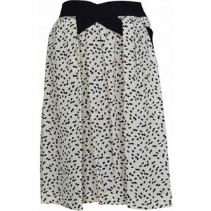 Balenciaga - Rok - Wit - Zwarte Patronen - Ritssluiting aan de Zijkant