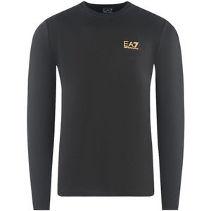 EA7 Large Back Logo Long Sleeved Black T-Shirt