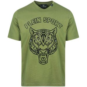 Philipp Plein Sport Tiger Head Logo groen T-shirt