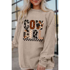 Cowgirl Graphic Geribbelde Sweatshirt