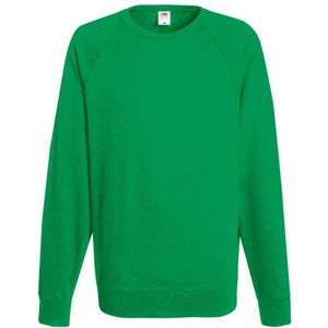 Fruit Of The Loom Heren Lichtgewicht Raglan Sweatshirt (240 GSM) (Kelly Groen) - Maat S