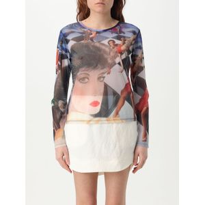 Geprinte Mesh Langer Mouwen Top