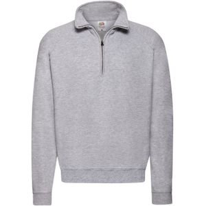 Fruit of the Loom Heren Classic Sweatshirt met Kwart Ritssluiting (Heide Grijs)