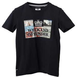 Weekend overtreder Junior Ticket T-shirt voor jongens in marineblauw