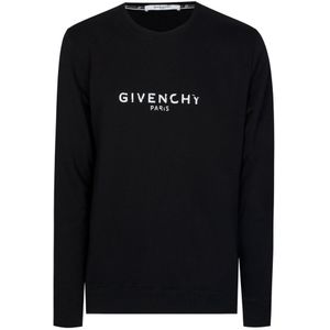 Givenchy Paris Vintage Signature Sweatshirt Met Gebroken Logo In Zwart - Maat XL