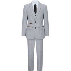 3-delig crèmekleurig tweed geruit vintage retro pak voor jongens