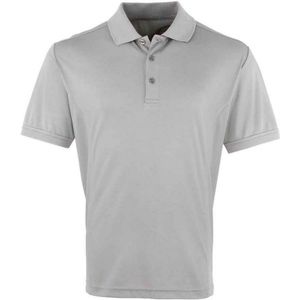 Premier Heren Coolchecker Pique Poloshirt (Zilver)