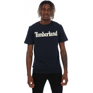 Heren Timberland Northwood Wordmark Logo T-shirt in Marineblauw