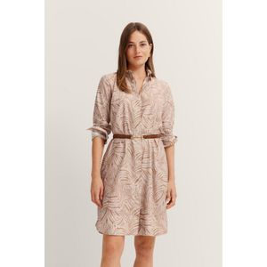 Bugatti - Jurk - Beige - Met Overhemdkraag - Grafische Print