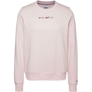 Tommy Jeans Sweaters Reg Serif Color Sweater Roze