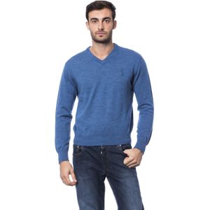 Billionaire Italian Couture Heren Blauwe Merino Wol Sweater