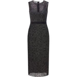 Boss Dames/Dames Delyra Midi Dress (Zwart/Zilver)