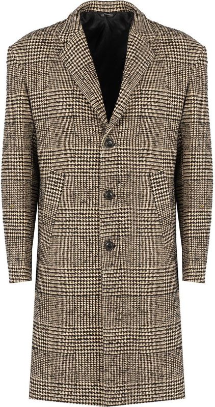 Xagon Man - Klassieke Geruite Jas - Beige - Heren