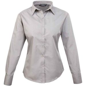 Premier Dames/Dames Shirt Met Lange Mouwen (Zilver)