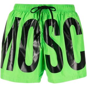 Moschino merkprint logo groene korte zwemshort