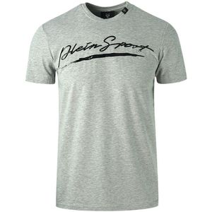 Plein Sport Brand Signature Logo Grey T-Shirt - Maat 2XL