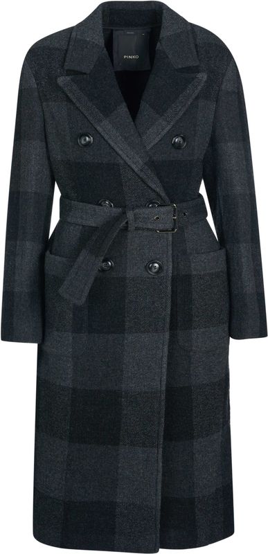 Pinko - Double-Breasted Coat - Grijs - Winterjas