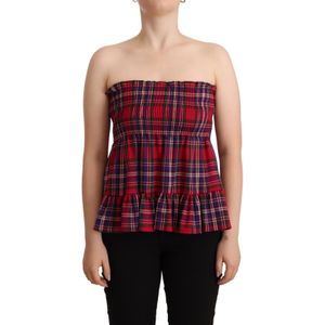 Gelaagde Ruit Strapless Top