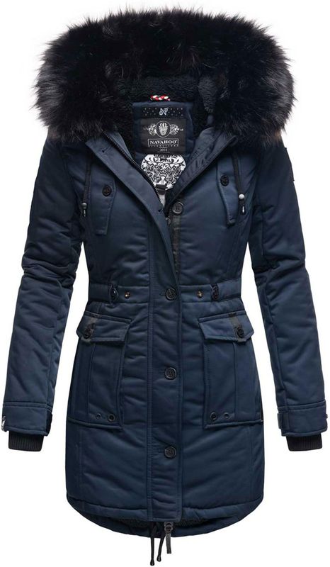 Navahoo Dames Winterjas Luluna-Princess – Warm, Stijlvol & Met Teddyvoering en Kunstbontkraag
