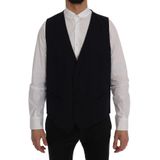 Dolce & Gabbana Mannen Blauw STAFF Wollen Stretch Vest