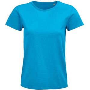SOLS Dames/Dames Pioneer Organic T-shirt (Aqua) - Maat XL