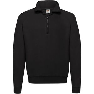 Fruit of the Loom Heren Klassiek 80/20 Rits Hals Sweatshirt (Zwart)