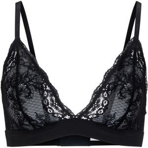 Dames Hugo Boss Kanten Triangle BH in Zwart