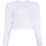 Mymo - Gebreide Cropped Trui - Wit - Dames
