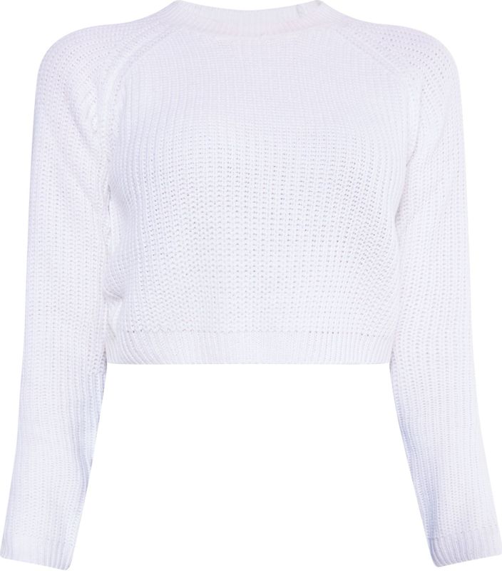 Mymo - Gebreide Cropped Trui - Wit - Dames