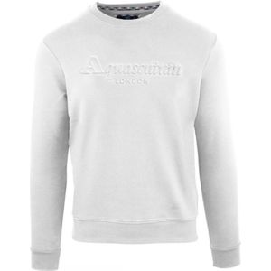 Aquascutum Embossed Brand Logo White Sweatshirt