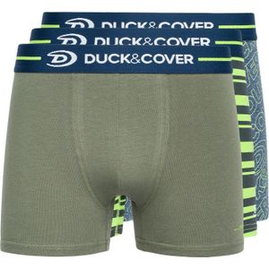 Duck and Cover Heren Amero Boxershorts (Pack of 3) (Groen/blauw/grijs)