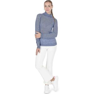 Crown Of Edinburgh Cashmere Dames Coltrui Coe 0019 Blauw Melange - Maat S