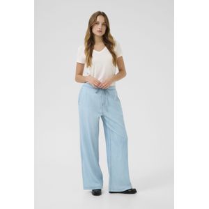 Jeans - Effen - Denim - Light Washed - Wide Leg