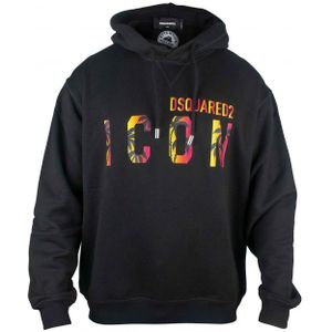 Dsquared2 - Sweatshirt - Zwart - Met Capuchon - ICON-Logoprint
