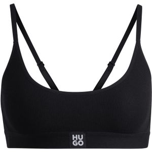 Dames Hugo Stretch-Modal Bralette met Logoband in Zwart