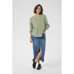 Kaffe - Blouse - Oil Green - 3/4 Mouwen - Ronde Hals