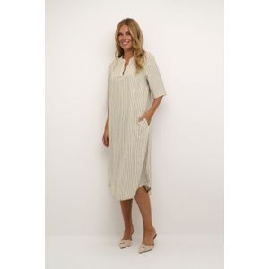 Kaffe - KAMilia - Jurk - Beige - 3/4 Lengte - Losse Pasvorm