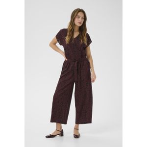 Kaffe - Jumpsuit - Bruin - Zwarte Bloemenprint