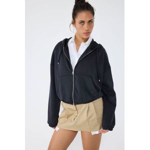 Zacht aanvoelende Crop Sweater met Rits