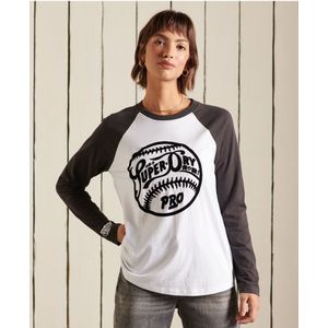 Superdry Black Out T-shirt Met Lange Raglanmouwen - Dames - Maat 42