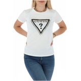 Guess - Q1GI03KAK90 - T-shirt - Wit - Katoen - Korte Mouwen - Ronde Hals