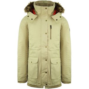 Vans Off The Wall Long Sleeve Zip Up Hooded Beige Womens Parka Jacket VX1TE62