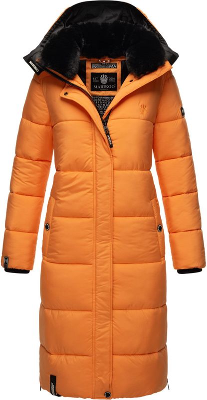 Marikoo dames winterjas – Lange gewatteerde jas met afneembare capuchon