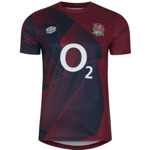 Umbro Heren 23/24 Engeland Rugby Warm Up Jersey (Tibetaans Rood/Navy Blazer) - Maat M
