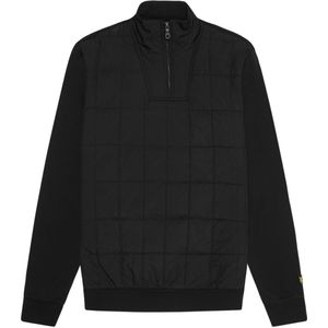 Lyle & Scott - Hybride Gewatteerd - Sweatshirt - Zwart - Halve Rits