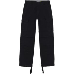Iuter - Cargo - Broek - Zwart - Wijde Pijpen - Verstelbare Onderkant