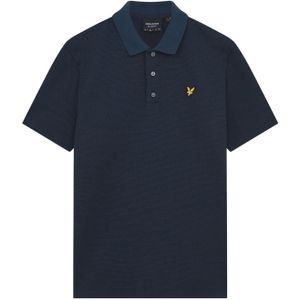 Lyle & Scott Herenpolo met ton-sur-ton structuur (Marine)
