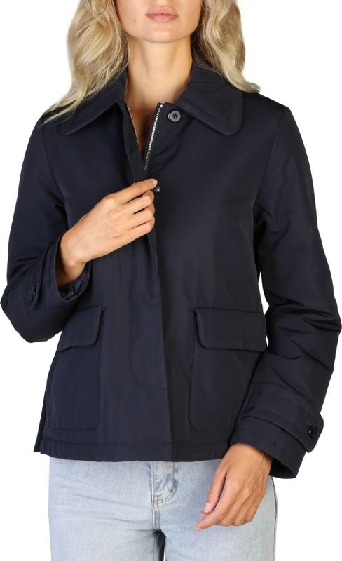 Geox - Dames Jas - Blauw - Polyester - Knoop- en Ritssluiting