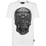 Philipp Plein, Heren, Tops, Wit, Maat: S Katoen,
