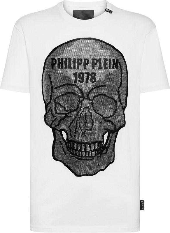 Philipp Plein, Heren, Tops, Wit, Maat: S Katoen,